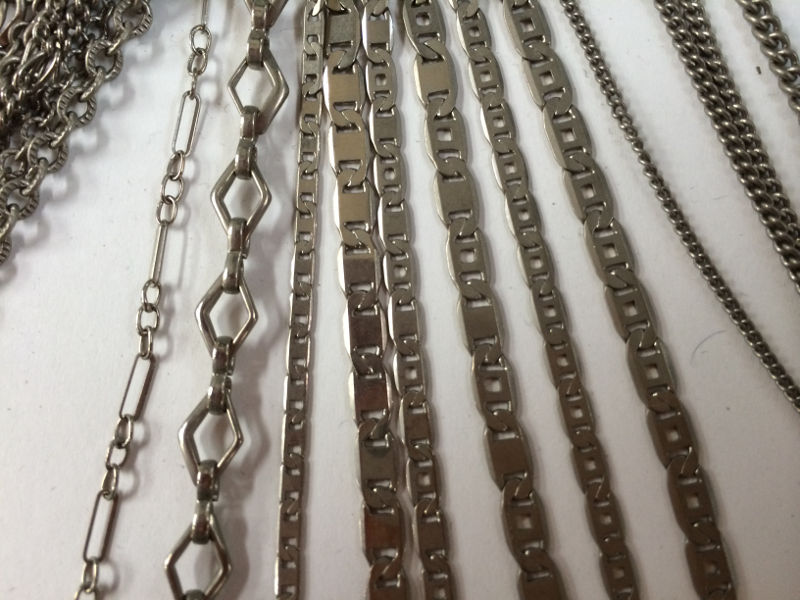 金属チェーン メッキ後 ロジウム